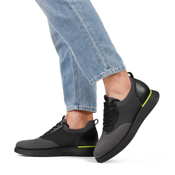[MaxFlex SuiteBreeze+] Men's Breathable Oxford Knit Sneakers - BLACK-NEON GREEN - 1
